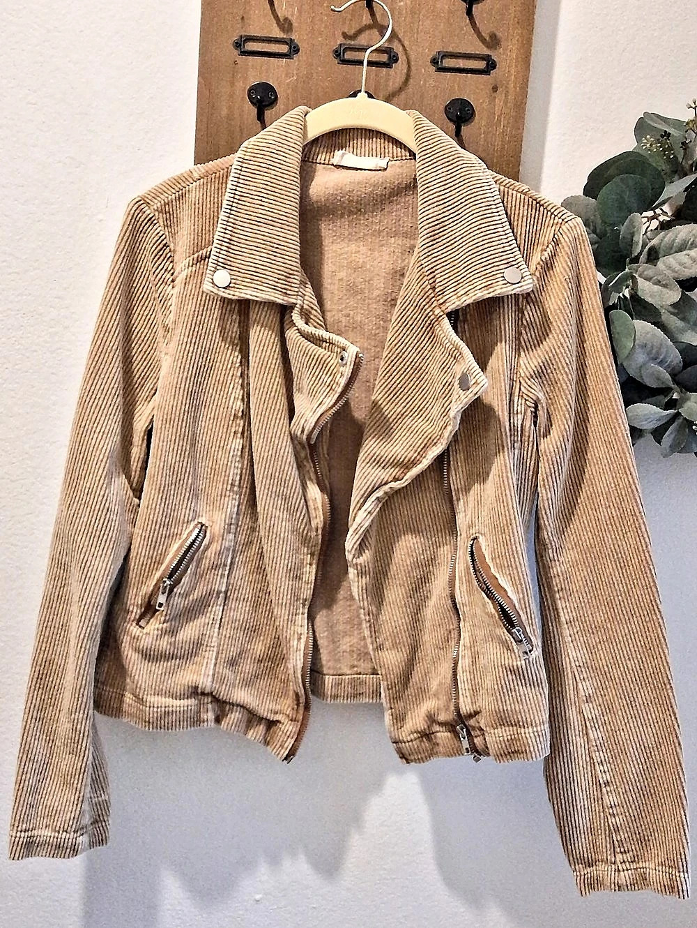 Altar'd  State Corduroy Moto Jacket in Brown